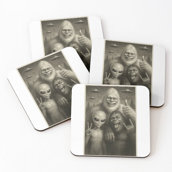 Item preview, Funny Alien Bigfoot UFO Vintage Style Illustration designed and sold by DunciOcukino.