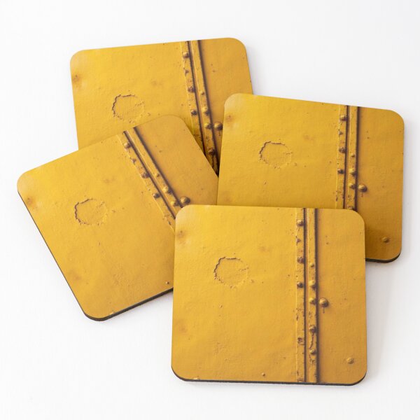 Item preview, Industrial Yellow Metal Panel with Rivet Details designed and sold by The Rust Lab.