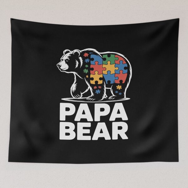 Item preview, Papa Bear Autism Awareness Autism Matching Family Dad designed and sold by catsdothingz.