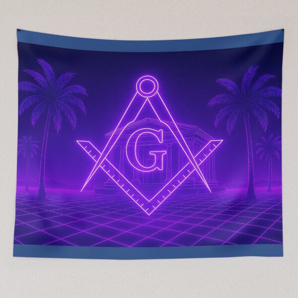 Item preview, Electric Purple Freemasonry Outrun Grid Design designed and sold by A E S T H E T A T A G.
