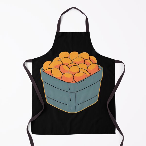 Item preview, Cartoon Style Basket Of Orange Balls In A Blue Box On Black Background designed and sold by KanDa-Shop.