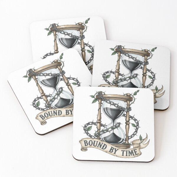 Item preview, Chained Hourglass Art – Bound by Time, Gothic Tattoo Flash Memento Mori designed and sold by Luminari Creations.