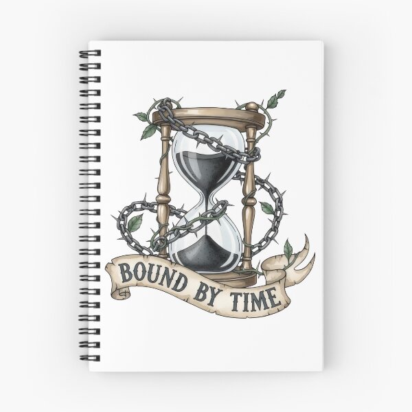 Item preview, Chained Hourglass Art – Bound by Time, Gothic Tattoo Flash Memento Mori designed and sold by Luminari Creations.