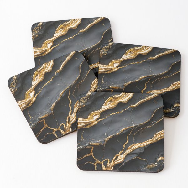 Item preview, Black & Gold Marble Texture – Luxury Abstract Molten Gold Veins Background designed and sold by Tamas Das.