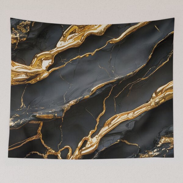 Item preview, Black & Gold Marble Texture – Luxury Abstract Molten Gold Veins Background designed and sold by Tamas Das.
