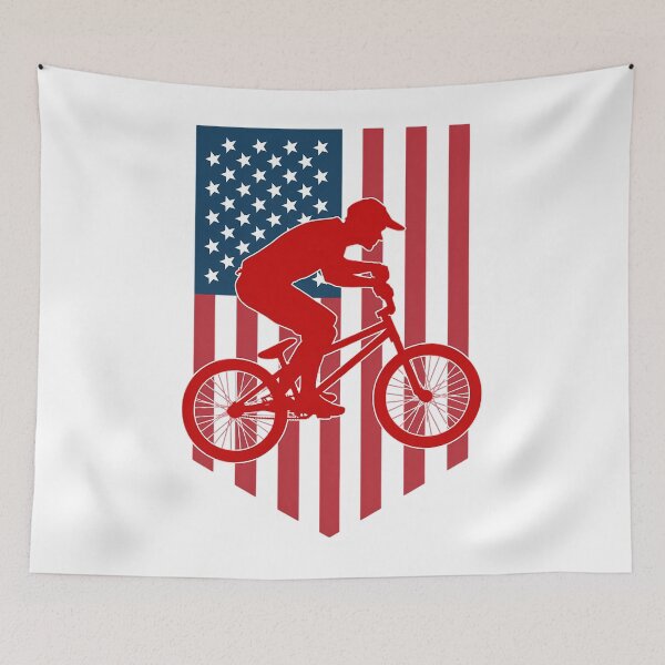 Item preview, Patriotic BMX Cyclist BMX Fan Wheelie Bike designed and sold by EllenJast.