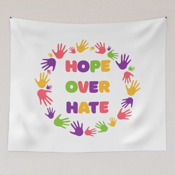 Item preview, Hope Over Hate Unity Inclusion Activism Graphic designed and sold by FreedomAndLove.