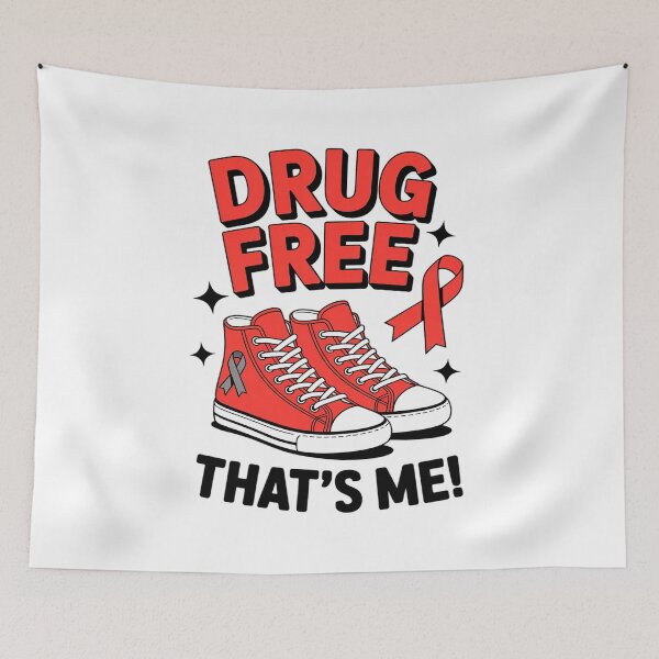Item preview, Groovy Dru.g Free Red Ribbon Week That's Me Awareness Chucks designed and sold by KonopikaaArt.