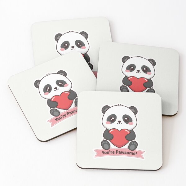 Item preview, You're Pawsome! Cute Kawaii Panda Valentine Heart Hug Aesthetic designed and sold by arup7980.