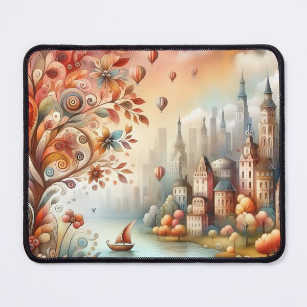 Item preview, A dreamy lakeside village designed and sold by Beyondnote-Art.