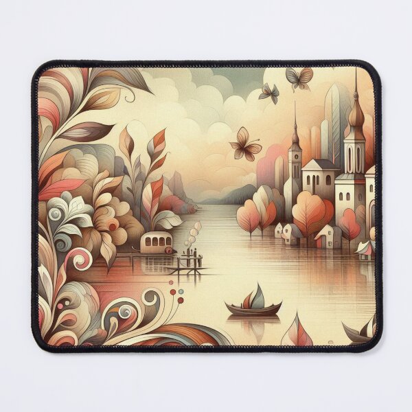 Item preview, A dreamy lakeside village designed and sold by Beyondnote-Art.