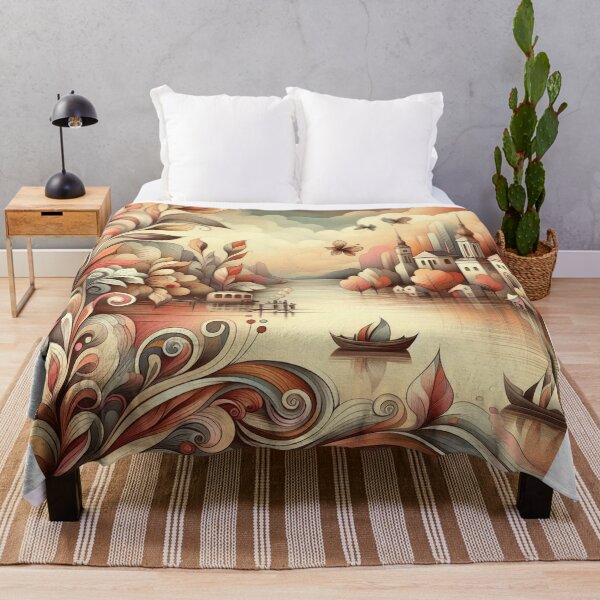 Item preview, A dreamy lakeside village designed and sold by Beyondnote-Art.