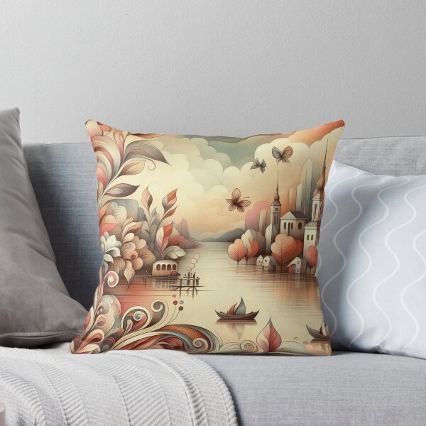 Item preview, A dreamy lakeside village designed and sold by Beyondnote-Art.