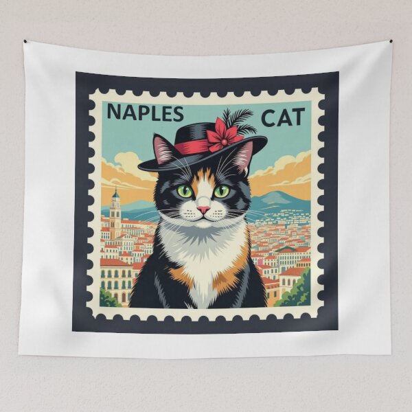 Item preview, The "Classy" Choice---The Duchess of Naples: Calico in Italy Stamp Illustration designed and sold by craftybegonia.