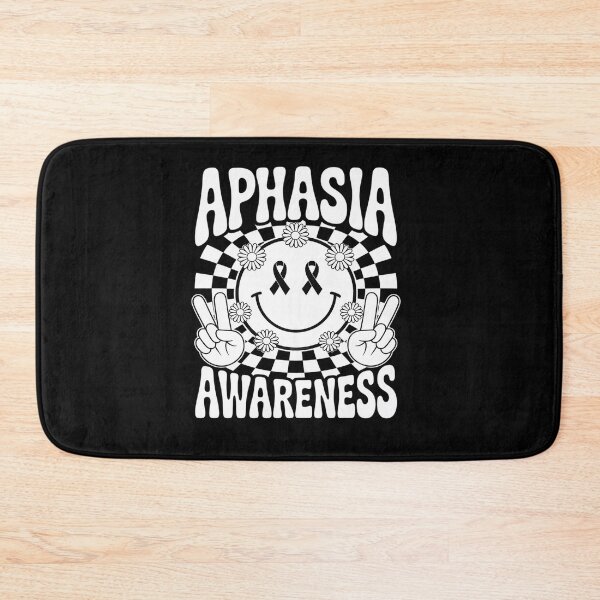Item preview, Groovy Aphasia Awareness Smile Face Gray Ribbon Support designed and sold by KonopikaaArt.