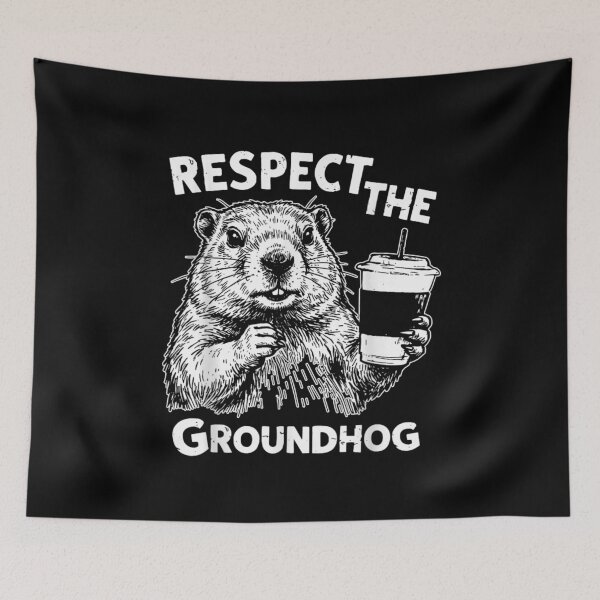 Item preview, Respect The Groundhog Funny Coffee Lover Animal Humor Illustration designed and sold by DaphoLatara.