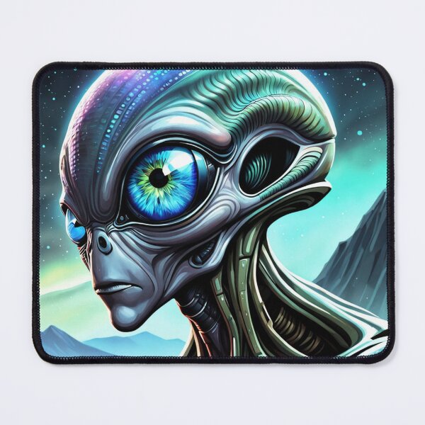 Item preview, Futuristic Alien with Cosmic Gaze designed and sold by FrenchRomani.