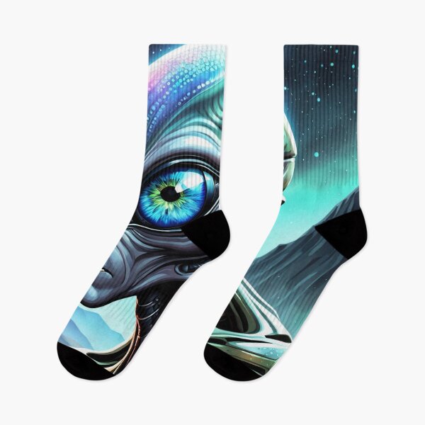 Item preview, Futuristic Alien with Cosmic Gaze designed and sold by FrenchRomani.
