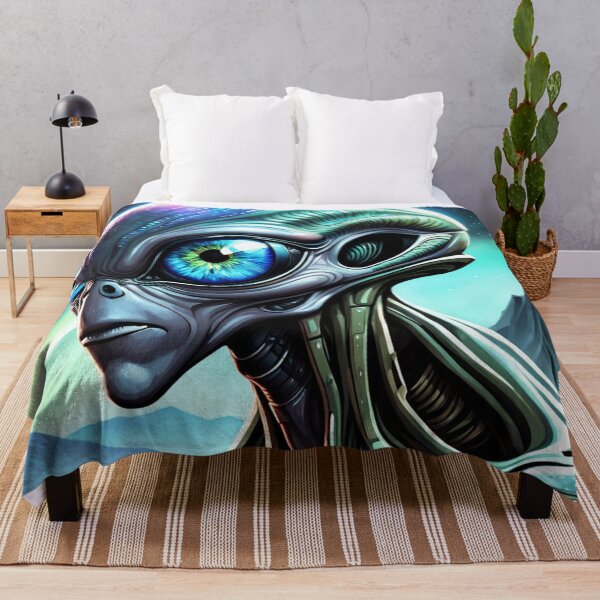Item preview, Futuristic Alien with Cosmic Gaze designed and sold by FrenchRomani.