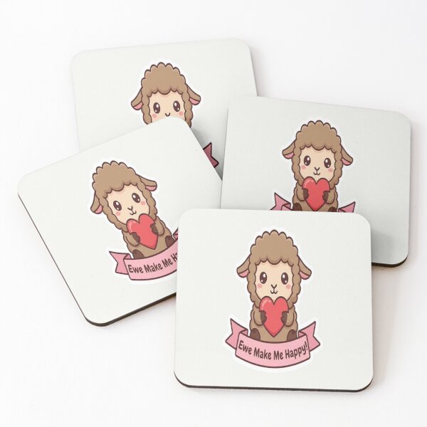 Item preview, Ewe Make Me Happy! Cute Kawaii Sheep Valentine Heart Hug Aesthetic designed and sold by arup7980.