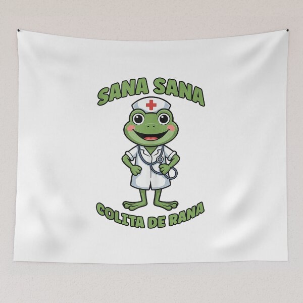 Item preview, Sana Sana Colita De Rana Cute Frog Nurse Illustration designed and sold by DaphoLatara.