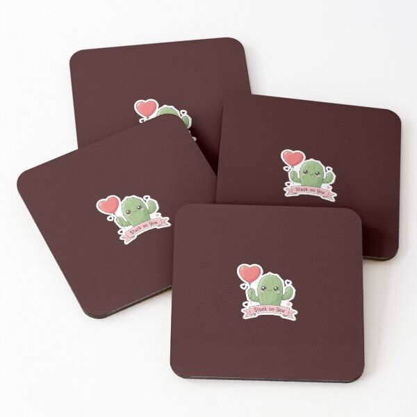 Item preview, Kawaii Cactus Sticker - Stuck On You Funny Plant Pun designed and sold by Akira Design Store.