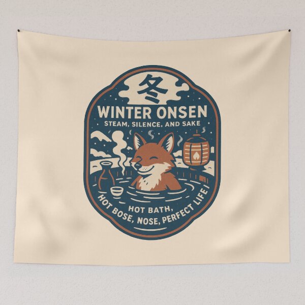 Item preview, Fox Nights in Winter Onsen designed and sold by EdvvinStudios.