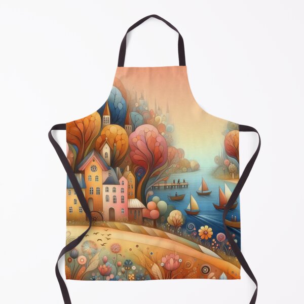 Item preview, A dreamy lakeside village designed and sold by Beyondnote-Art.