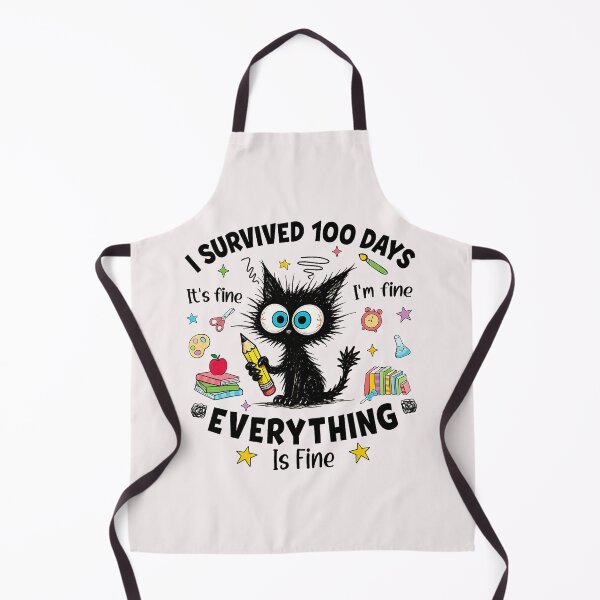 Item preview, I Survived 100 Days of School Funny Black Cat 100th Day Kids  designed and sold by ArleneRowe.