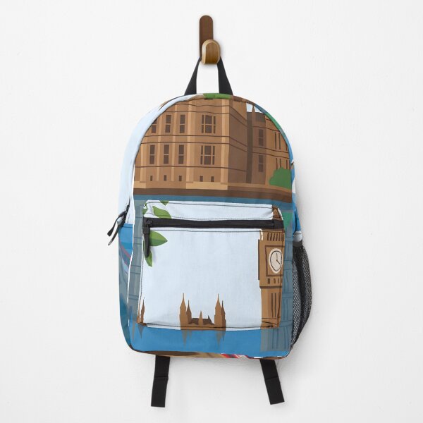 Item preview, London Icons Big Ben Red Bus Swan Vintage Travel Poster Art designed and sold by AbstractAuraArt.