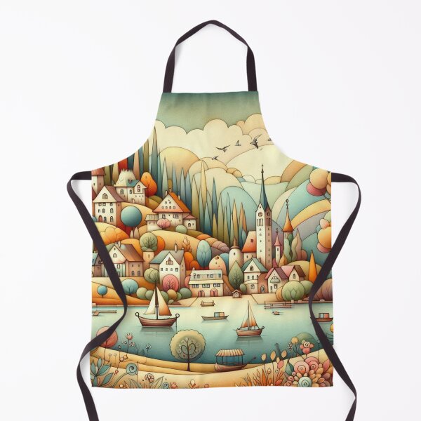 Item preview, A dreamy lakeside village designed and sold by Beyondnote-Art.