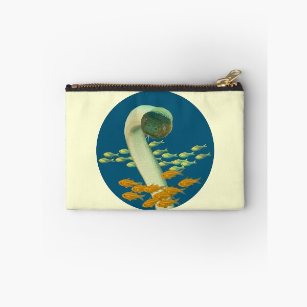 Item preview, Curious olive sea snake in blue circle designed and sold by Windswell.