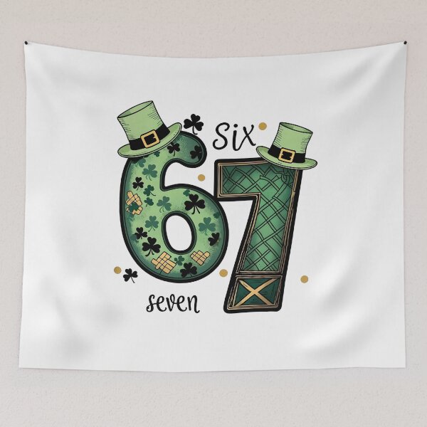 Item preview, Funny 6 7 Meme Shamrocks designed and sold by Cartercohe.