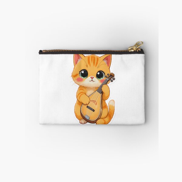 Item preview, Cute Kawaii Cat Playing Saz - Turkish Music Lover Gift designed and sold by etuvibes.