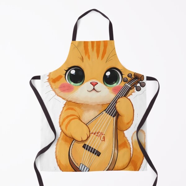 Item preview, Cute Kawaii Cat Playing Saz - Turkish Music Lover Gift designed and sold by etuvibes.