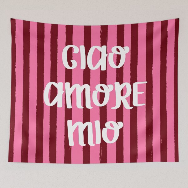 Item preview, Ciao Amore Mio Pink Retro Stripes designed and sold by MaiZephyr.