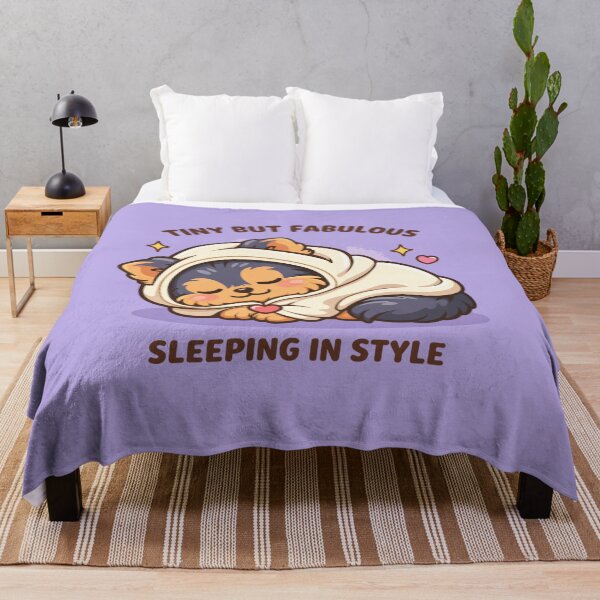 Item preview, Tiny But Fabulous – Sleeping in Style Cozy Yorkie Mom Shirt designed and sold by dogmomtees.