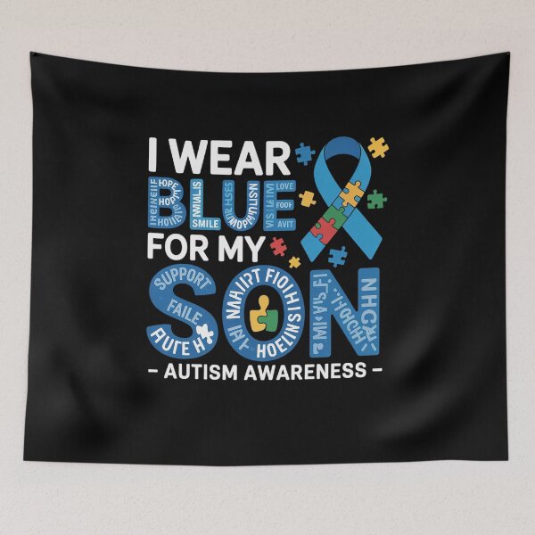 Item preview, I Wear Blue for My Son Autism Awareness Mom Dad Parents designed and sold by RonnasJackson.