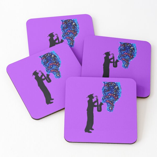 Item preview, saxophonist playing cosmic melodies designed and sold by Goozeling.