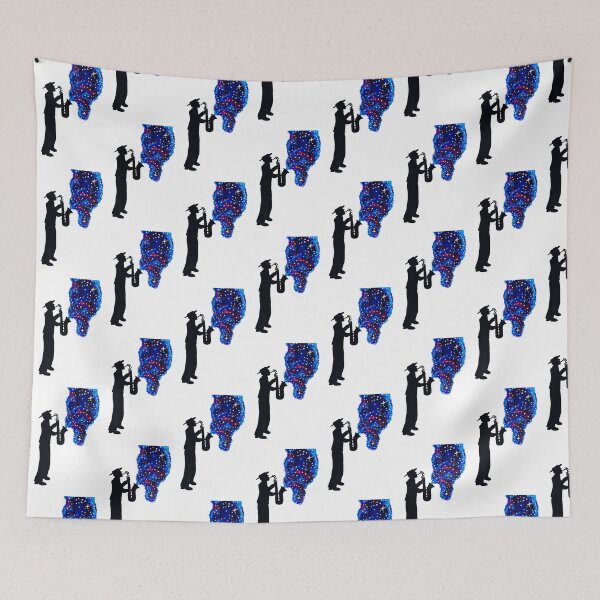 Item preview, saxophonist playing cosmic melodies designed and sold by Goozeling.