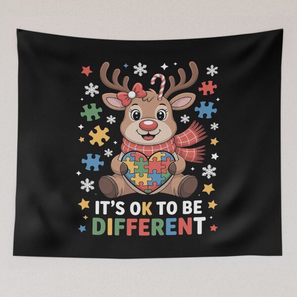 Item preview, It's Ok To Be Different Autism Awareness Reindeers Christmas designed and sold by RonnasJackson.