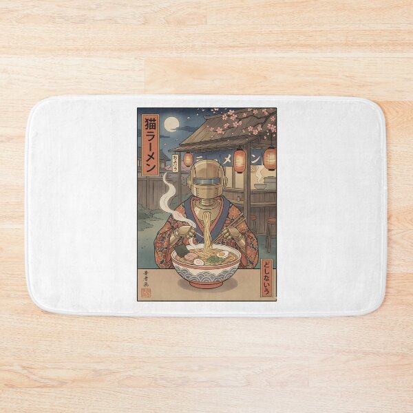 Item preview, Robot Eating Ramen Japanese Ukiyo-e Aesthetic designed and sold by k3rstman1.