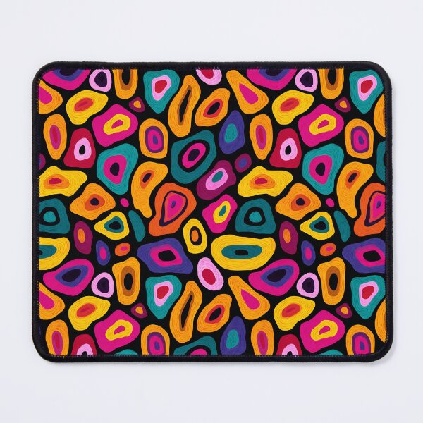 Item preview, Bold Colorful Abstract Shapes Seamless Pattern On Black designed and sold by EL-Lebedenko.
