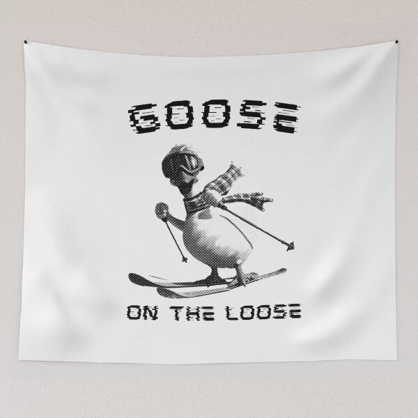 Item preview, Goose On The Loose Funny Goose Skiing Halftone designed and sold by TrueArtsStore.