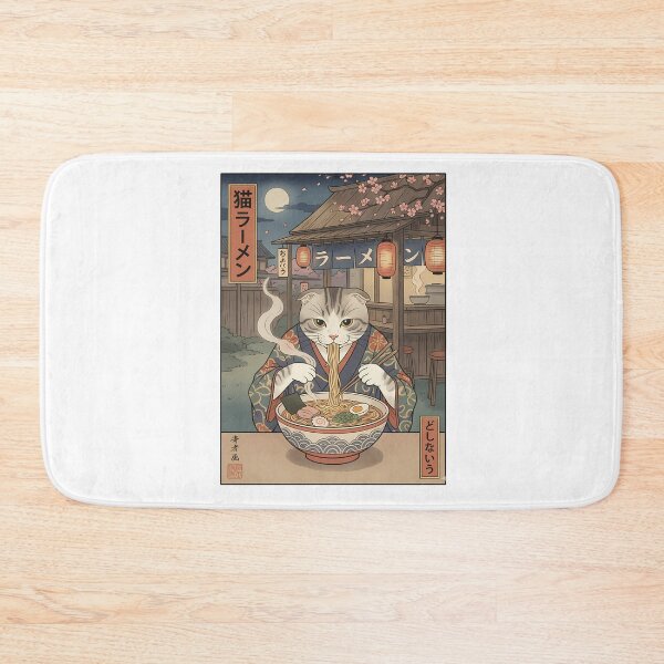 Item preview, Scottish Fold Cat Ramen Japanese Ukiyo-e Art designed and sold by k3rstman1.