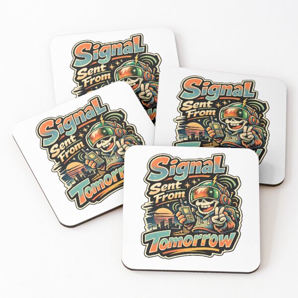 Item preview, Signal Sent From Tomorrow Funny Tech Humor Retro Aesthetic - Vintage 90s Cyberpunk Gamer Art - Motivational Sci-Fi Professional Graphic - Summer City Sunset Glitch Core Design for Geeks & Devs designed and sold by Vivaan Studio.