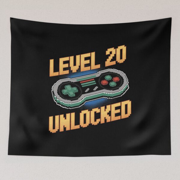 Item preview, Level 20 Unlocked 20th Birthday Gamer 20 Year Old Male  designed and sold by angolinnArt.