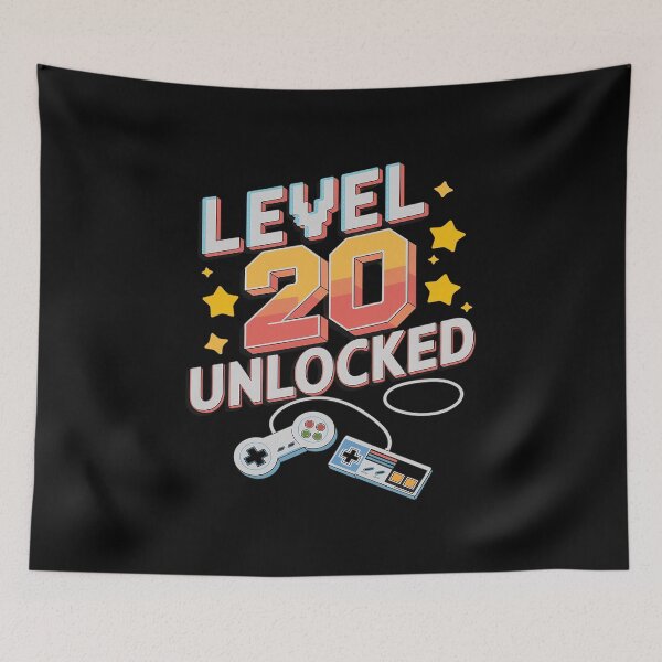 Item preview, Level 20 Unlocked Video Game 20th Birthday  designed and sold by angolinnArt.
