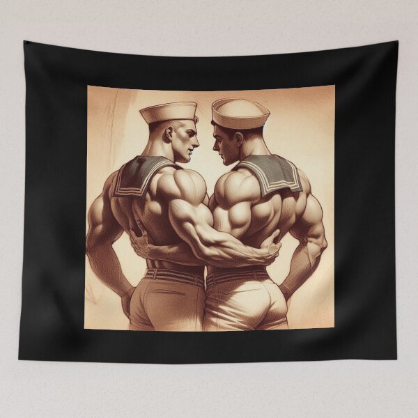 Item preview, 1940s Italian Vintage Gay Sailors Do You Come Here Often Gay Pride Graphic Design designed and sold by ItsAKinkThing.