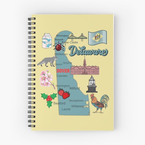 Item preview, Delaware State Pride, Landmarks & Symbols Illustrated Map designed and sold by mashmosh.